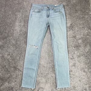 Rag & Bone Dre Jeans Women’s 27 Blue Skinny Low Rise Light Denim Stretch